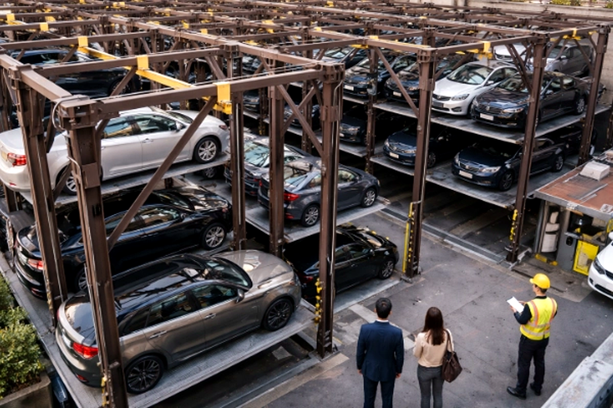 Multi-layer stack parking system for a space-constrained Mumbai property